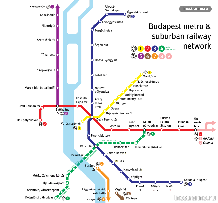 карта метро будапешта
