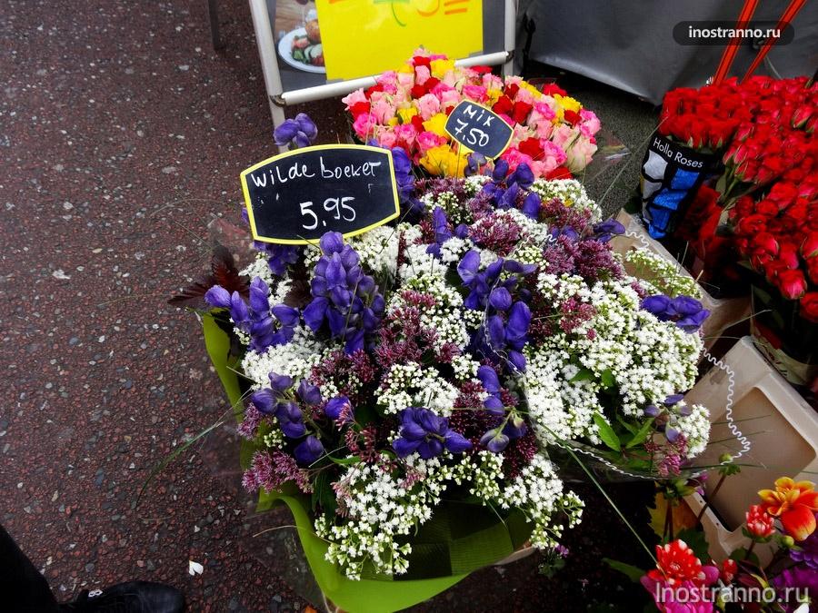 цветы на рынке в Голландии