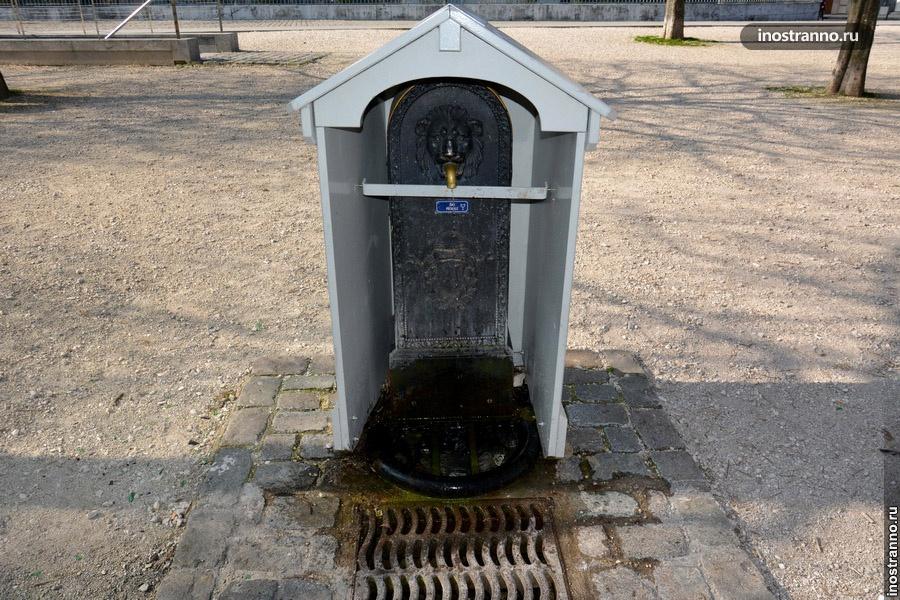 фонтан с питьевой водой в женеве