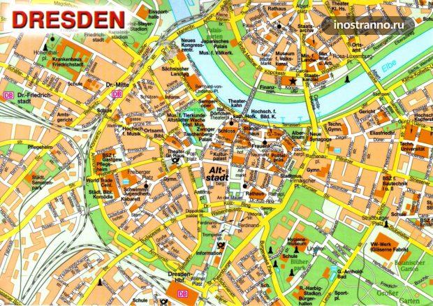 Карта Дрездена