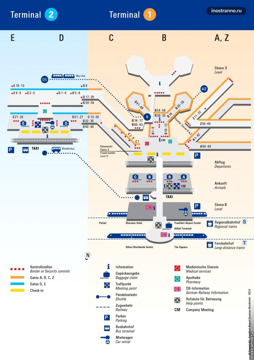 карта аэропорта Франкфурта