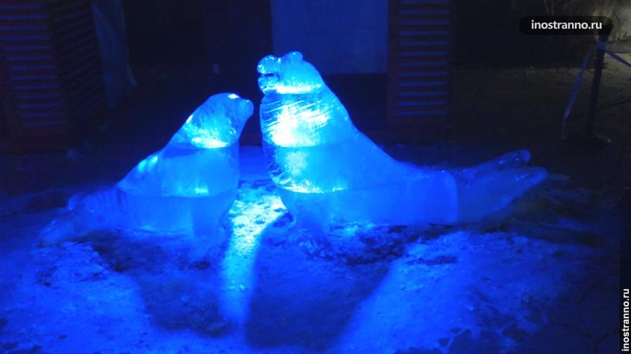 Ледяная скульптура тюленя