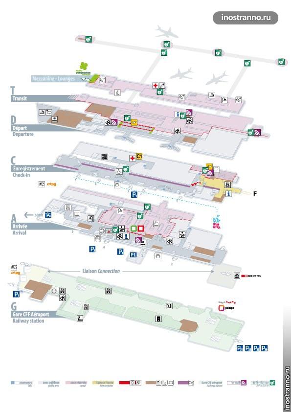 План аэропорта Женевы