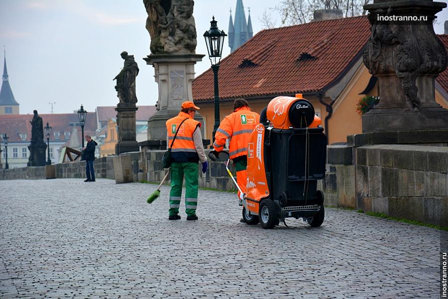 Уборка улиц в Чехии