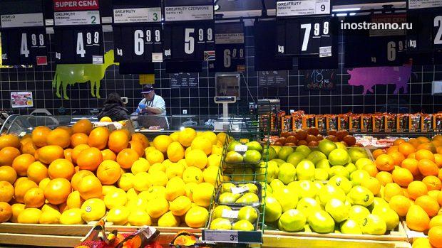 Цены на фрукты в Польше