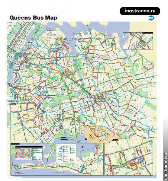 Карта автобусов Нью-Йорка, Квинс