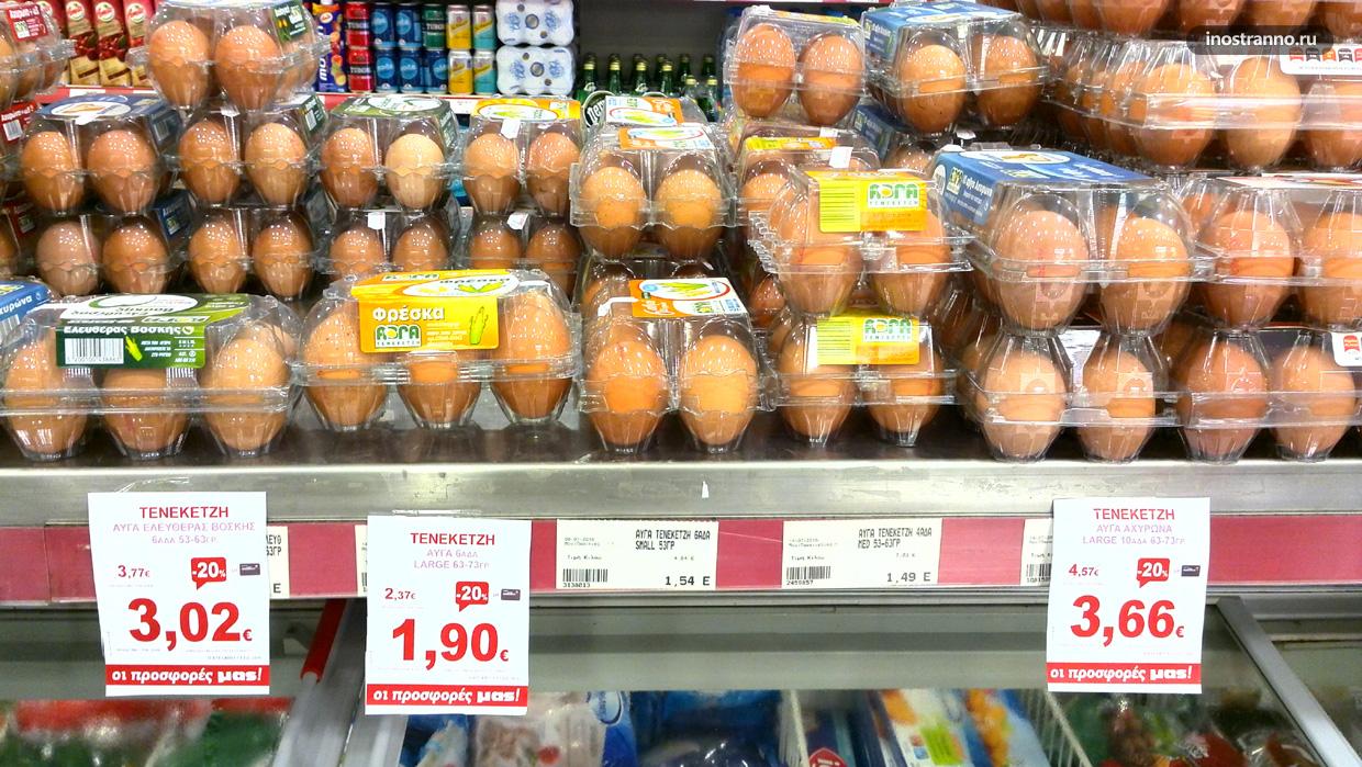 Цены на продукты в супермаркете в Греции