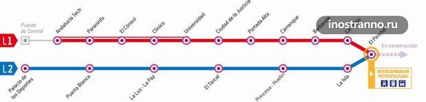 Карта метро Малаги