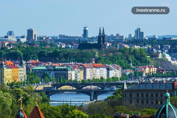 Вид на Вышеград в Праге