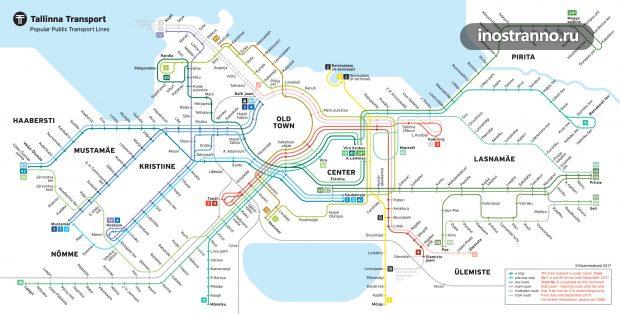 Карта транспорта Таллина