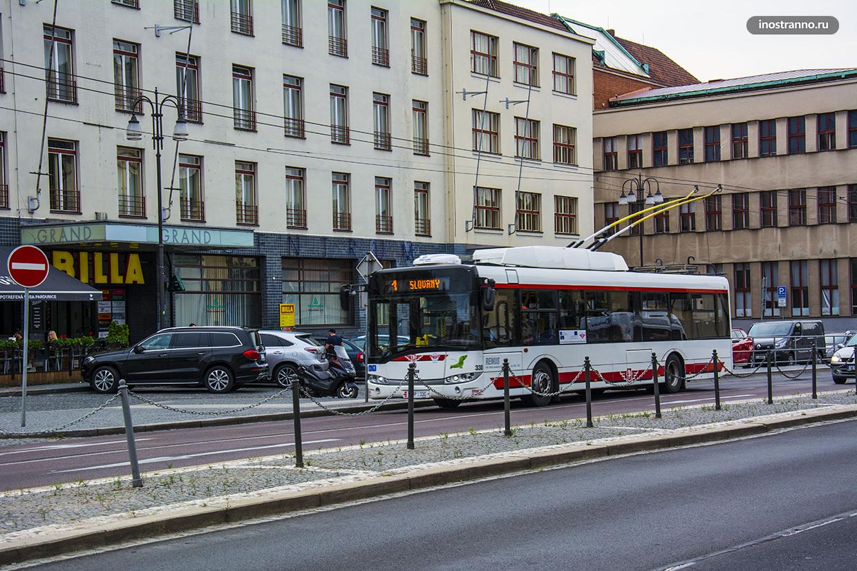 Общественный транспорт троллейбус в Пардубице