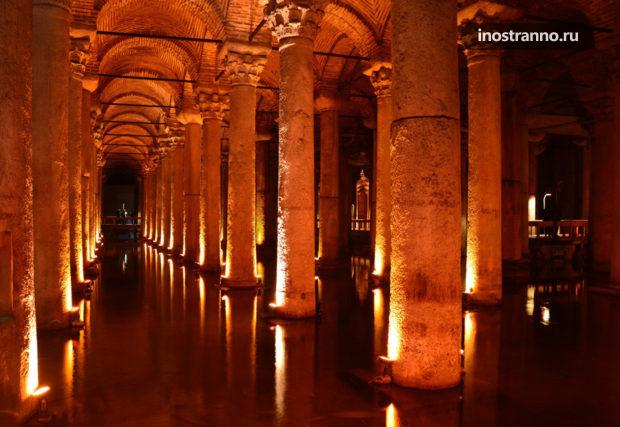 Цистерна Базилика музей подземелье в Стамбуле
