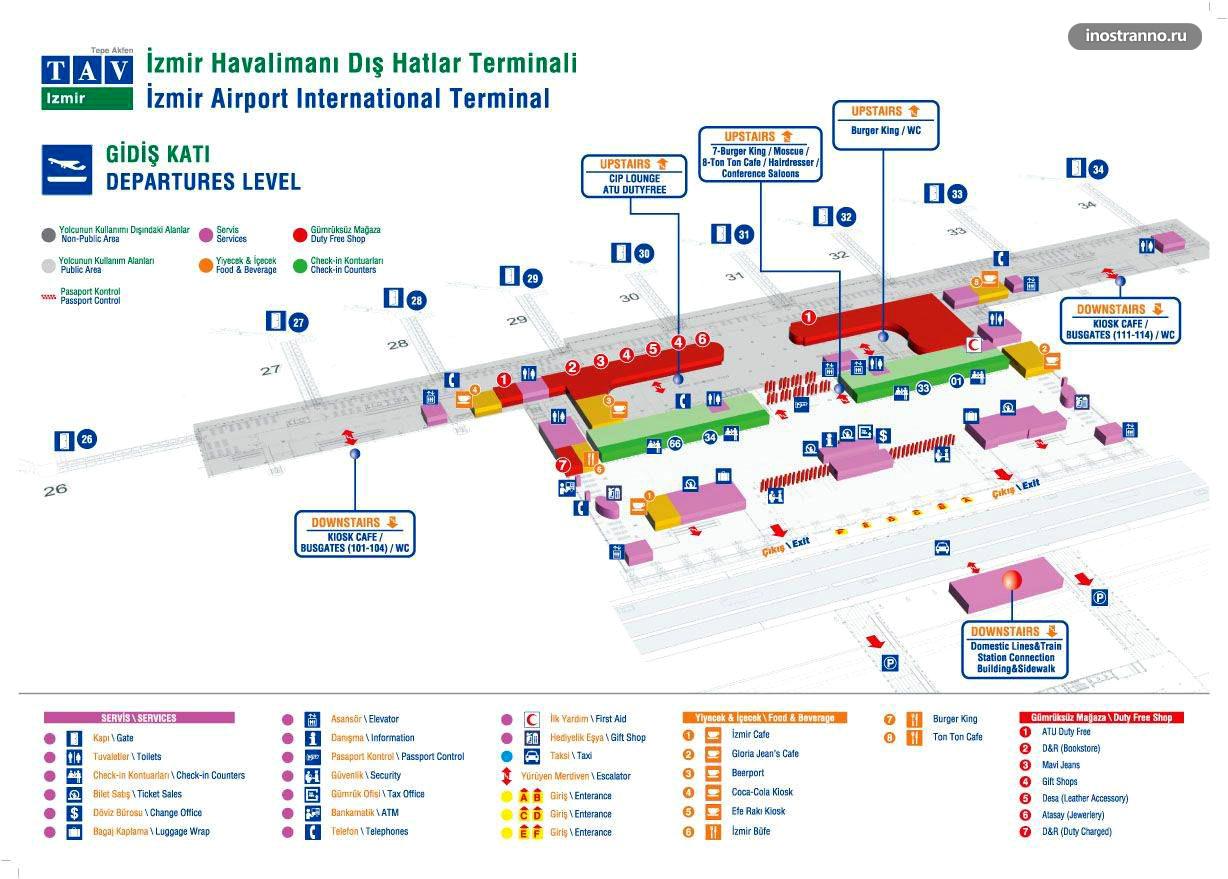 Карта аэропорта Измира