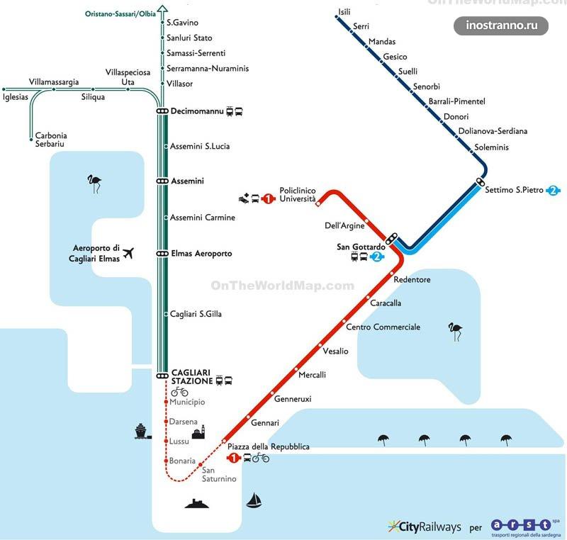 Карта метро Кальяри
