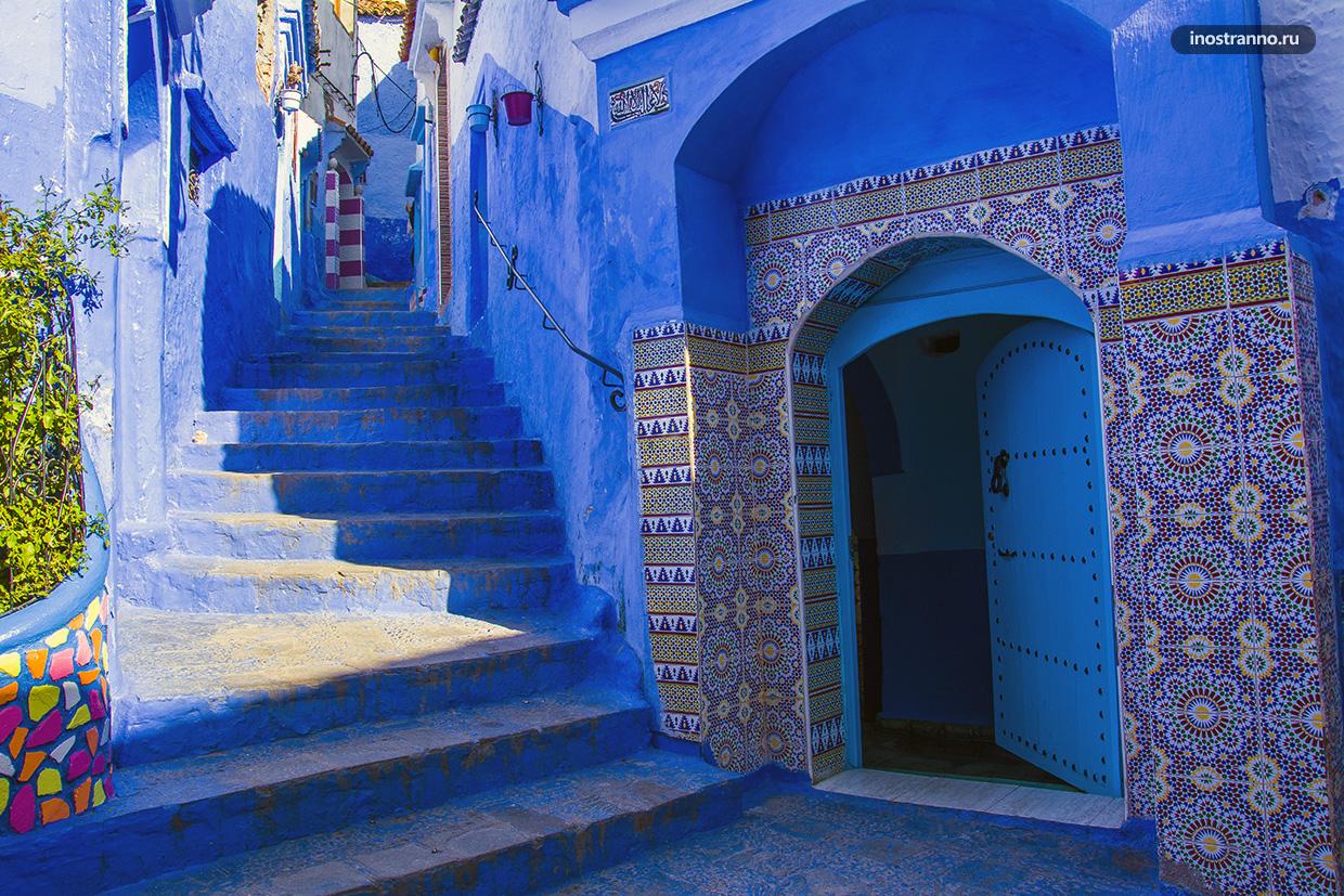 Шефшауэн фото синего города в Марокко