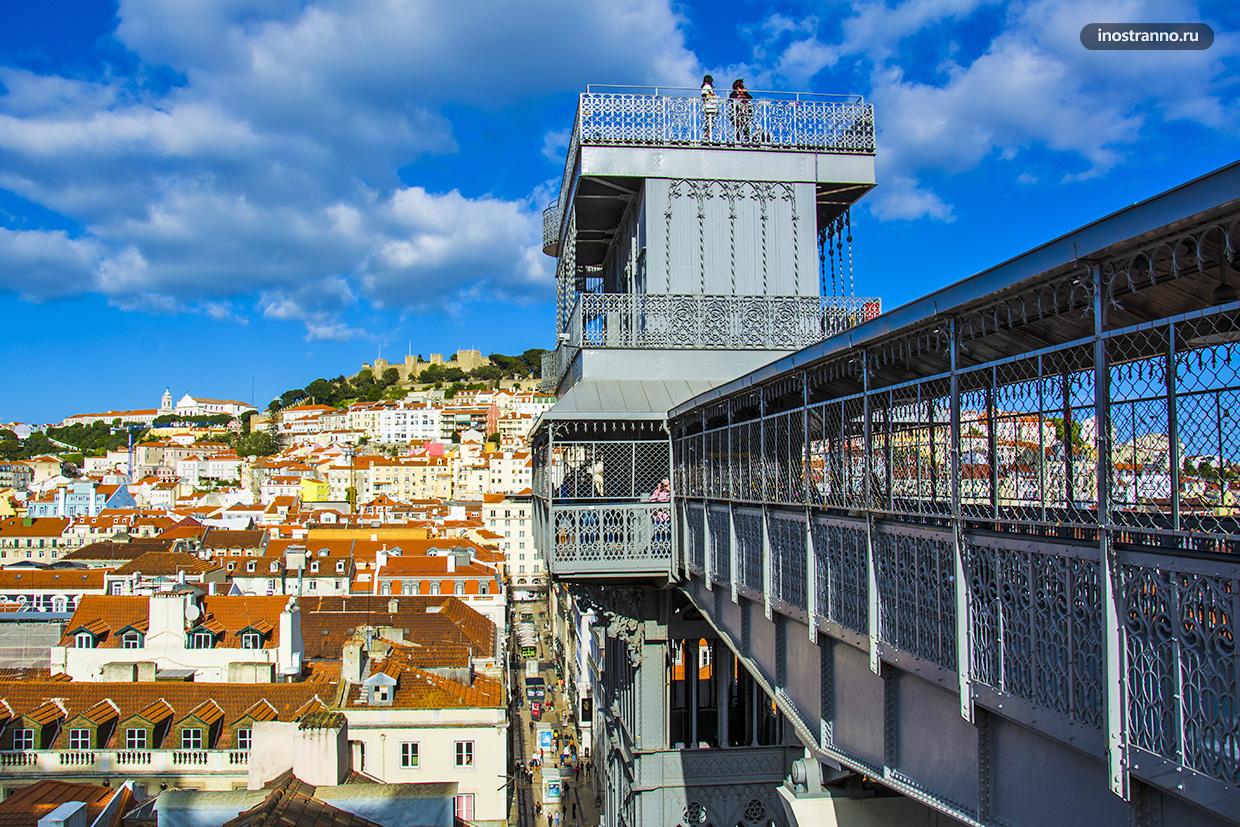 Лифт Санта Жушта со смотровой в Лиссабоне