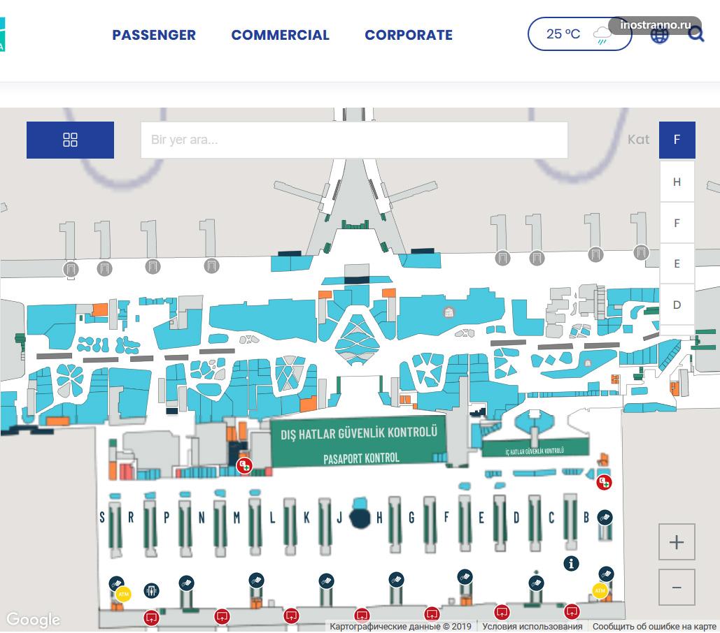 Новый аэропорт Стамбула карта-схема Терминала
