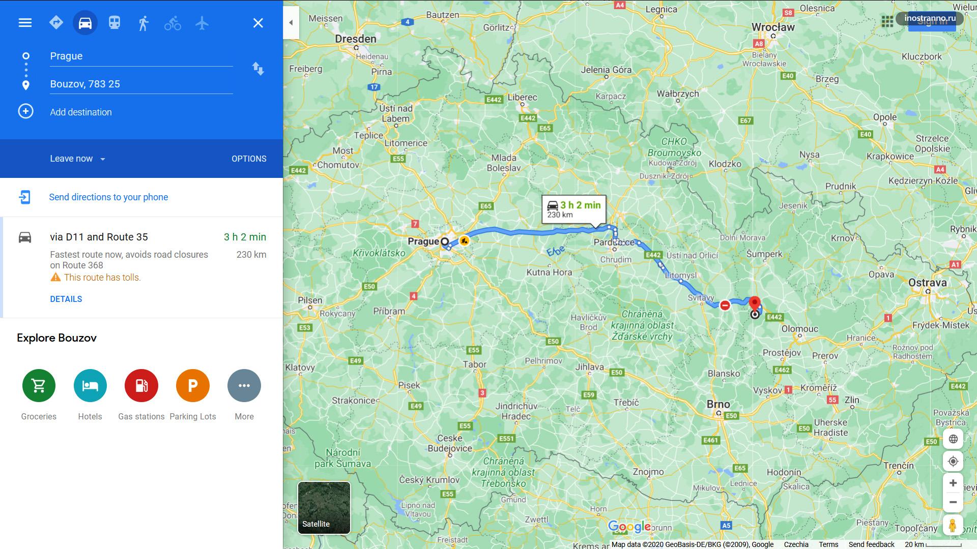 Замок Боузов на карте и как добраться из Праги