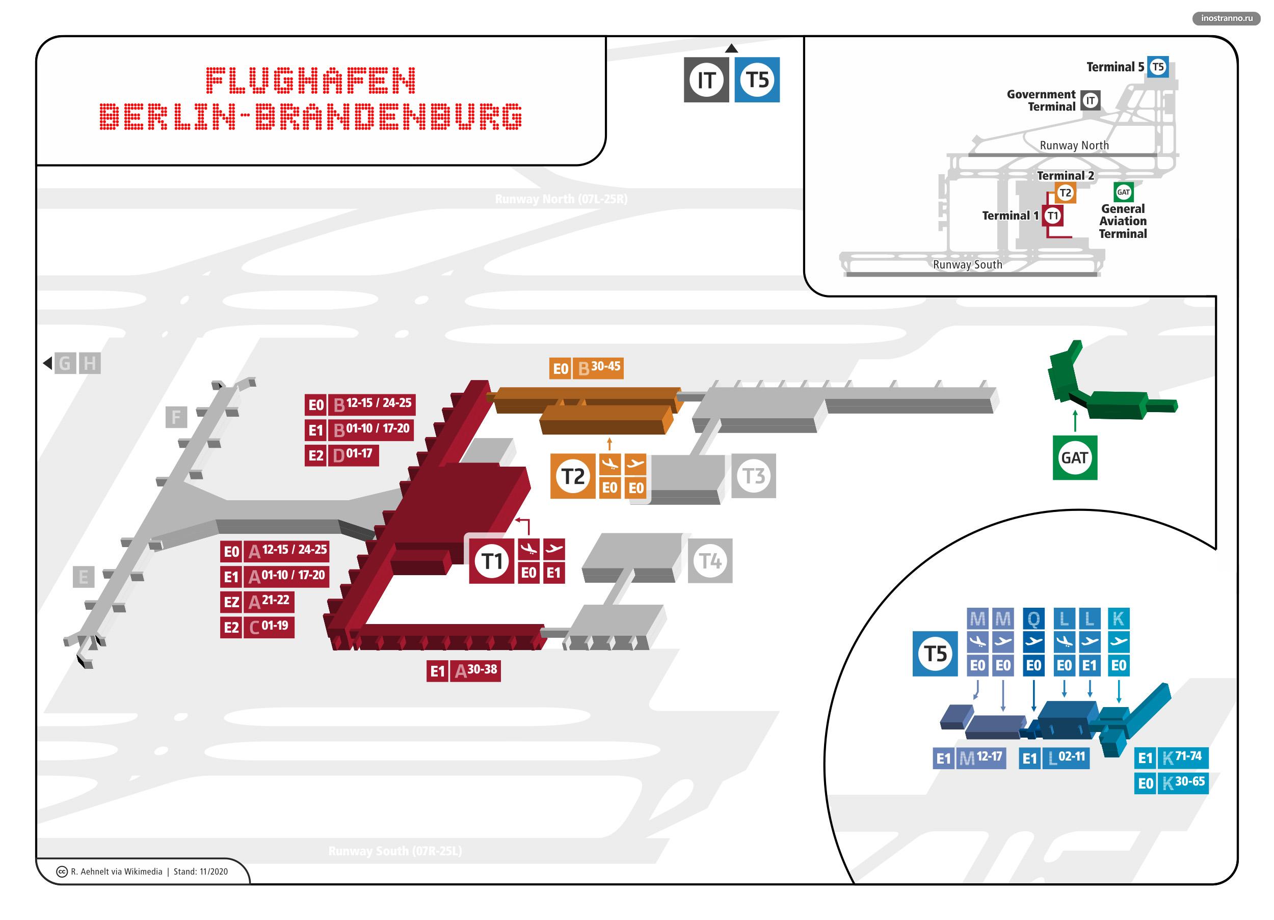 Новый аэропорт Берлин-Бранденбург карта схема
