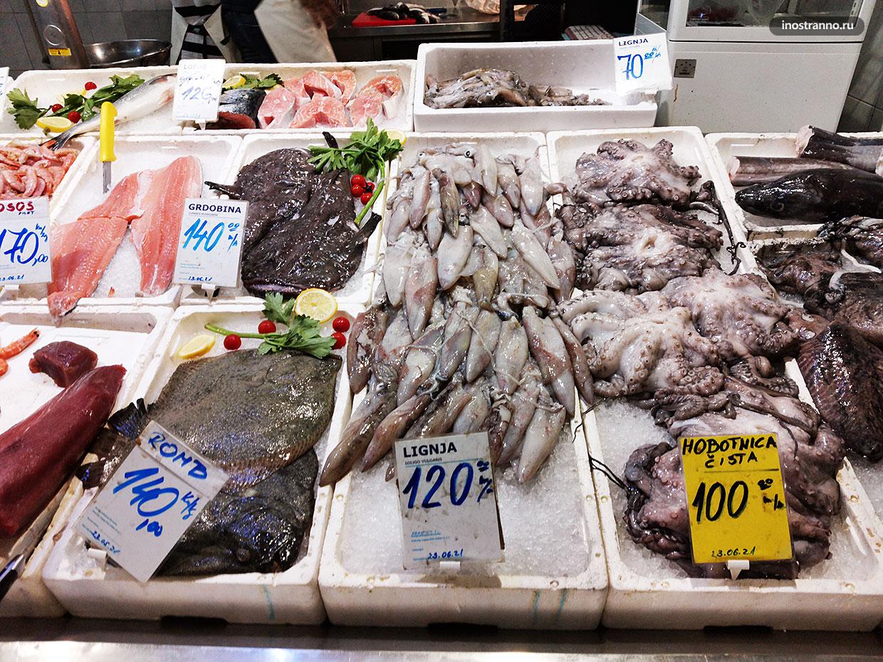 Где купить морепродукты в Хорватии