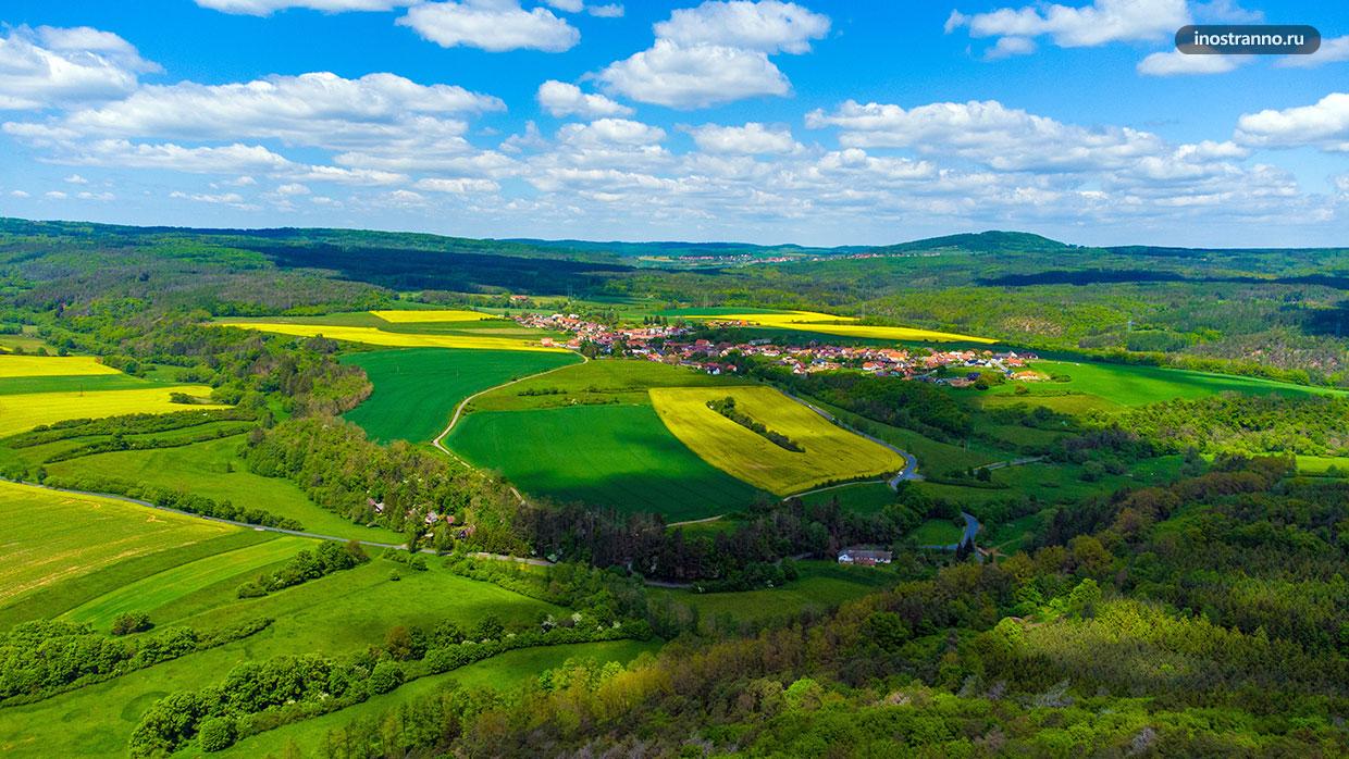 Рапсовые поля в Чехии фото с высоты