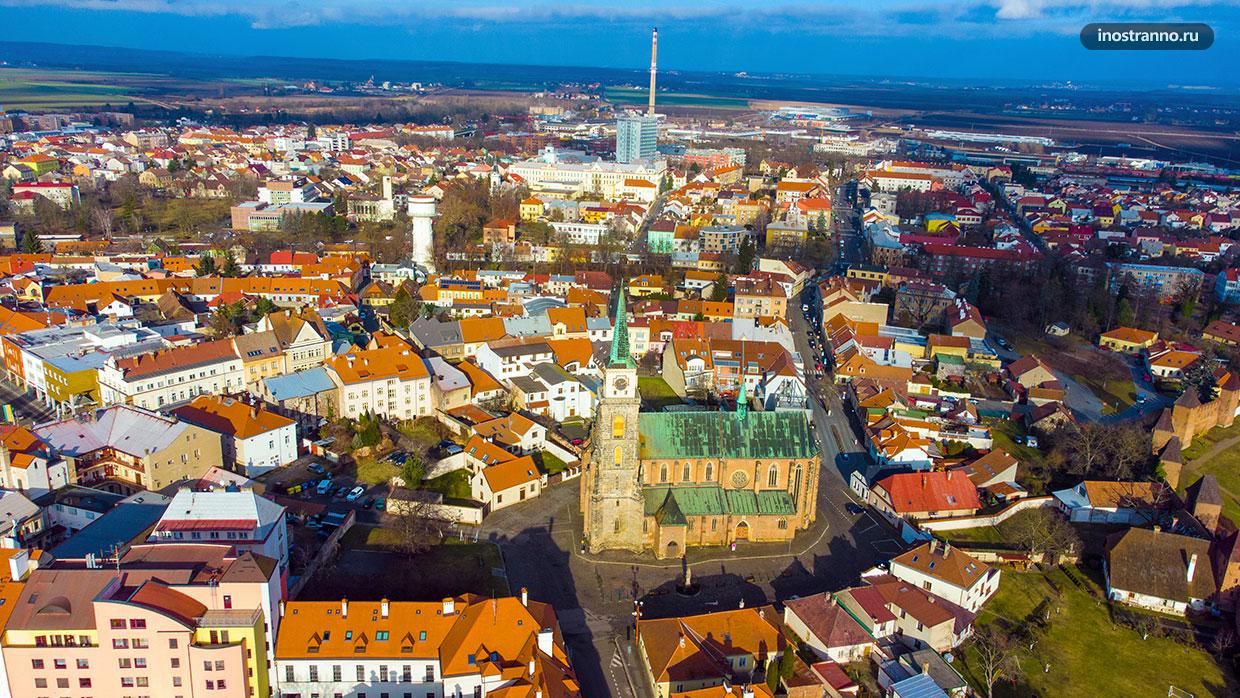 Панорама красивого города в Чехии