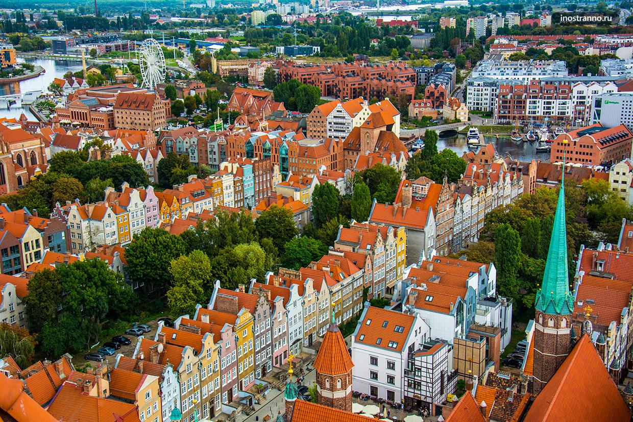 Панорама фото Гданьска с высоты