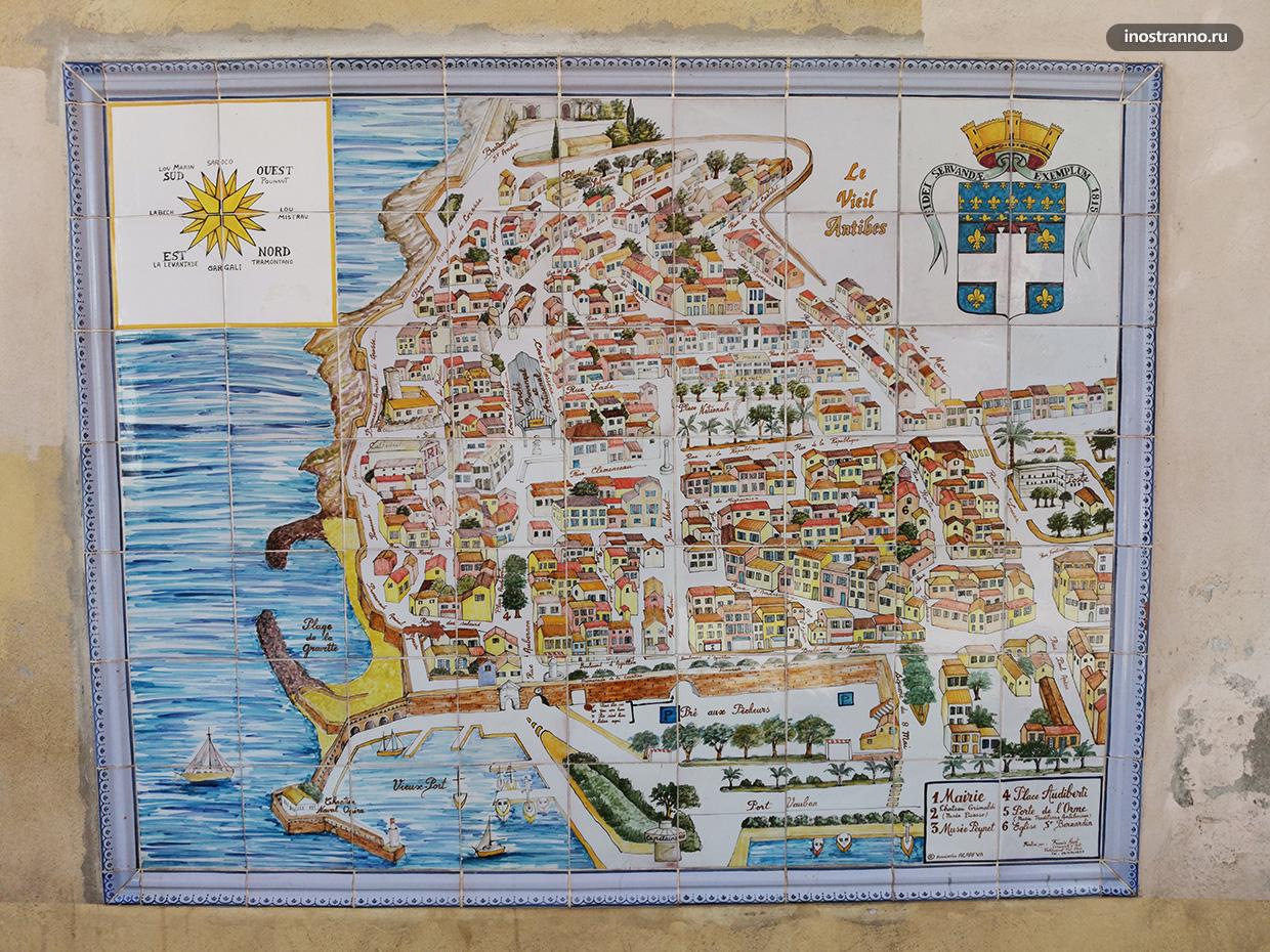 Карта города Антиба